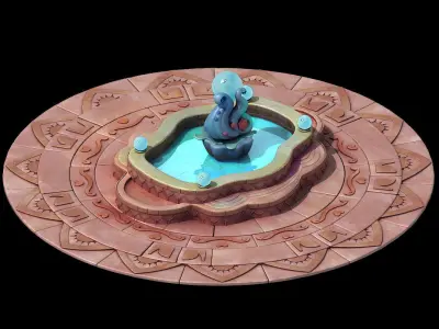 Disney main city - fountain 02 3D model
