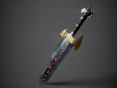 Sword with lights Low-poly 3D model purchase