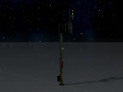 KS Railway Signal Post 7000mm Version-8 Low-poly 3D model