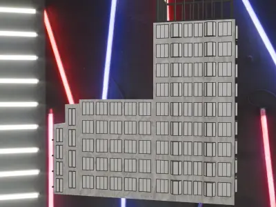 high-rise building 3D print model
