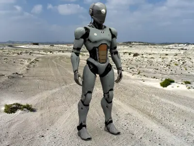 Humanoid Robot Rig 2 Low-poly 3D model