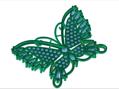 Butterfly Pendant 3D print model Texture