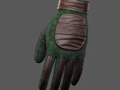 Gloves military combat soldier armor scifi fantasy  Low-poly 3D model