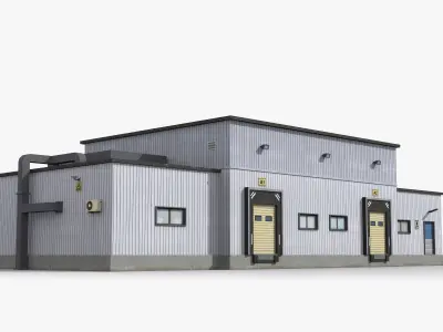 Factory x17 Low-poly 3D model