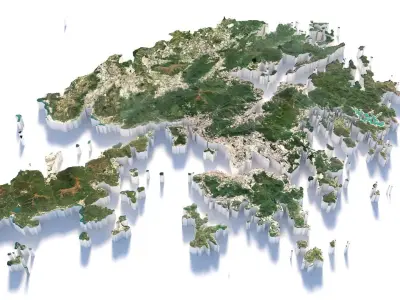 Hong Kong Terrain Country 3D model