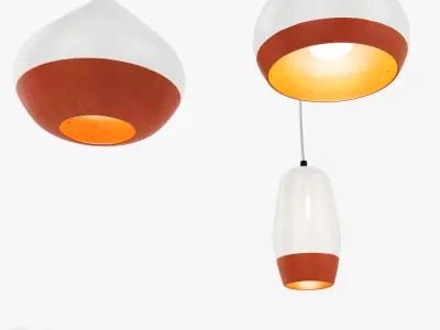 Terracotta Pendant Lights set Hand Eye Studio 3D model