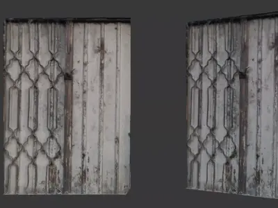 Old Metal window Scan Low-poly 3D model