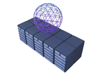 Huge Server Computing Icon v1 003 Low-poly 3D model