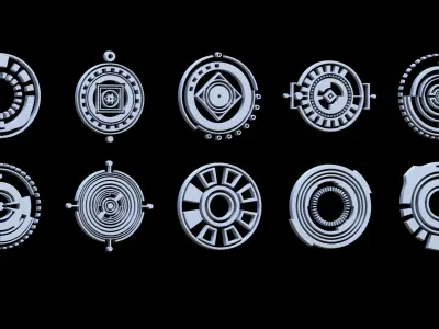 Sci-fi Hologram Base Mesh Vol 2 Low-poly 3D model