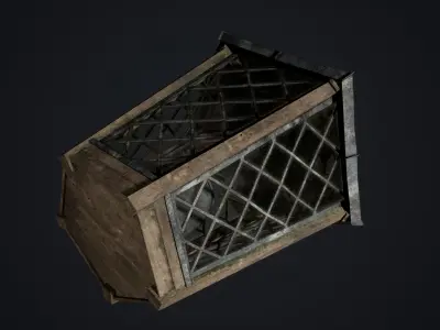 Old medieval lantern Low-poly 3D model