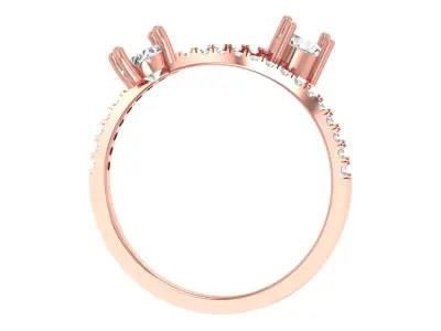 Solitaire Women Light Weight Oval Round Stone Band Ring 3D print model purchase
