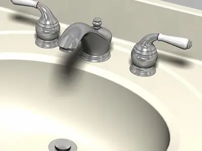 Bathroom Vanity Sink and Light Fixture 3D model