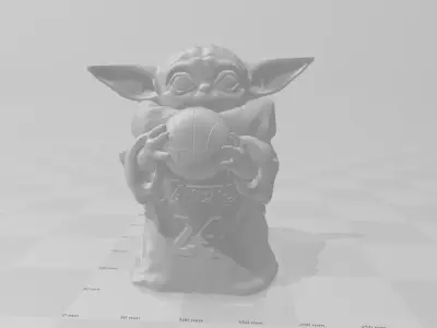 Baby Yoda Grogu Kobe Bryant tribute 3D model