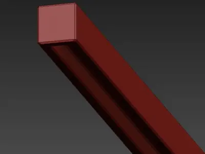 RECTANGULAR wooden shelf with two sticks Free 3D model