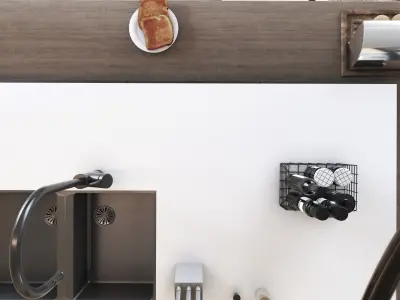 Kitchen Dinning  Interior Scene  for 3dsMax HDRI Light Vray  FBX Low-poly 3D model