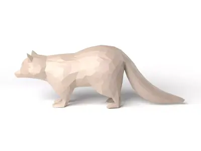 Raccoon Low Poligonal Low-poly 3D model