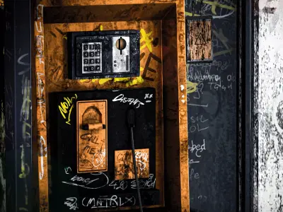 Dirty Telephone Booth Low-poly 3D model