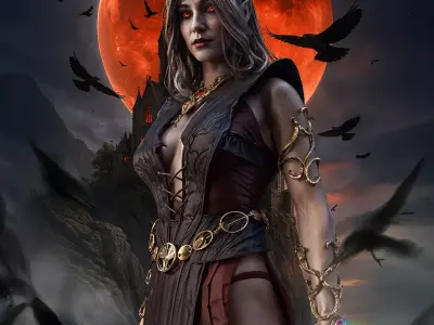 Vampire Lady 3D Model 3D model