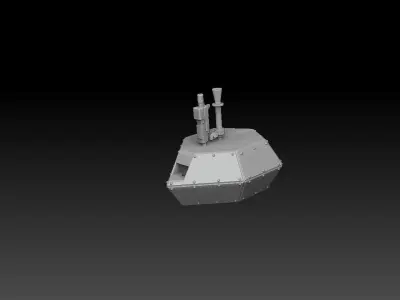 Tank Box Gun Turret 3D print model