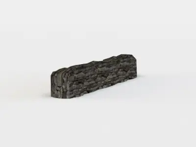 Stone wall Low-poly 3D model