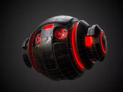 Stylized Drone with Animation Low-poly 3D model