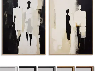 Abstract Painting Frame set 06 3D model purchase