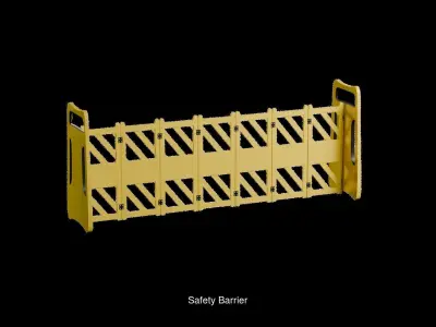 Expandable Safety Barrier Colleciton 3D Model Pack