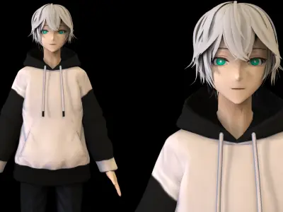 game ready Low Poly Anime Character 5