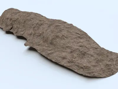 Landscape Terrain Outcrop of Soil or Dirt and Rock Low-poly 3D model