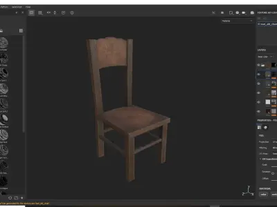 Old Chair Game Ready Low-poly 3D model