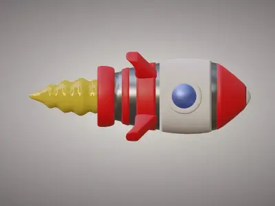 Rocket ball Low-poly 3D model