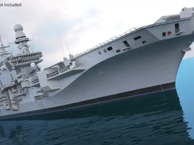  Large Naval Aircraft Carrier Vehicle on Water 