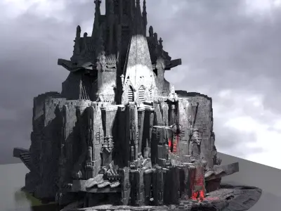 Sci-Fi Cyberpunk temples Dark 3D model