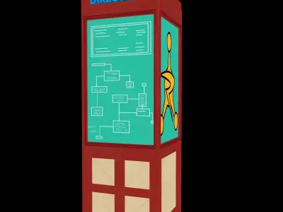 Sci-fi Bulletin board from Rick and Morty  Low-poly 3D model