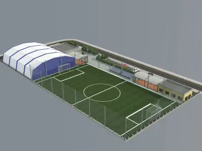 sports complex Low-poly 3D model