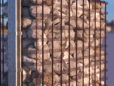 Gabion mockup of logo display 3D model