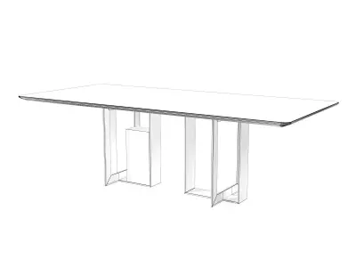 Moore 180 and 240 Rectangle Dining Tables 3D model