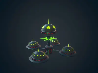 Sci-fi Building - 08 Low-poly 3D model