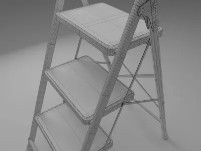 Garden stepladder Low-poly 3D model