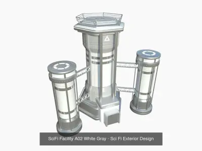 10 SciFi Facility A Collection - Sci Fi Exterior Design 3D Model Pack