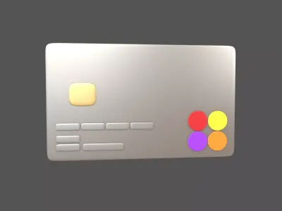 Cartoon Credit Card v2 007 Low-poly 3D model