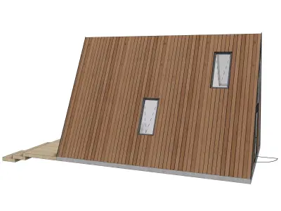 A-Frame Cabin Modern Wooden House 3D Model for Archviz and Games 3D model