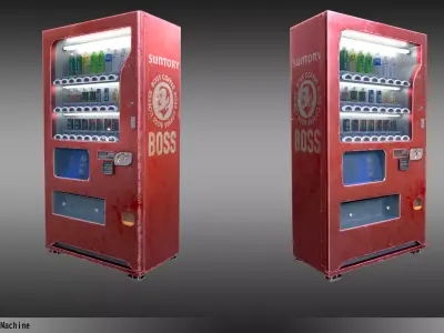 Japanese Vending Machine Game Ready Low-poly 3D model