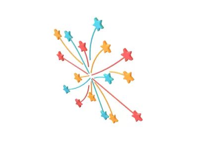 Fireworks Star Style Icon V1 001 Low-poly 3D model