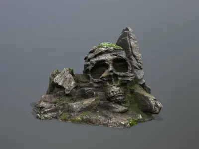 Skull Rock Low-poly 3D model 3