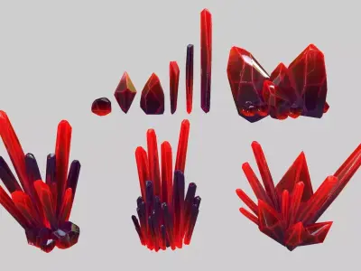 Crystal Set sword Low-poly 3D model buy