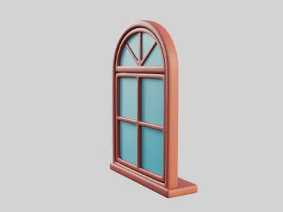 Cartoon Window 13a 3D model