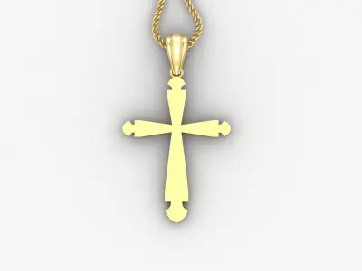 Light Gold 18K Cross Pendant 2CP005 3D print model