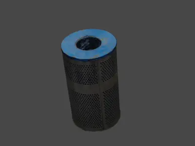 Rusty Recycle Trash Can Bin 3D model