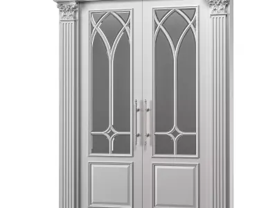 blk wood classcial door art 105 3D model